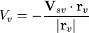 V_v = - \frac{\mathbf{V}_{sv} \cdot \mathbf{r}_v }{|\mathbf{r}_v|}